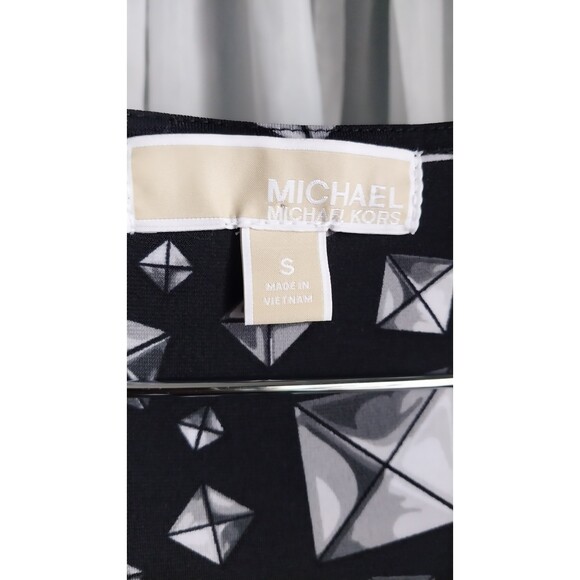 Michael Kors A Line Shirt Dress Womens Blouson Small Diamonds Black and Silver - Picture 9 of 11